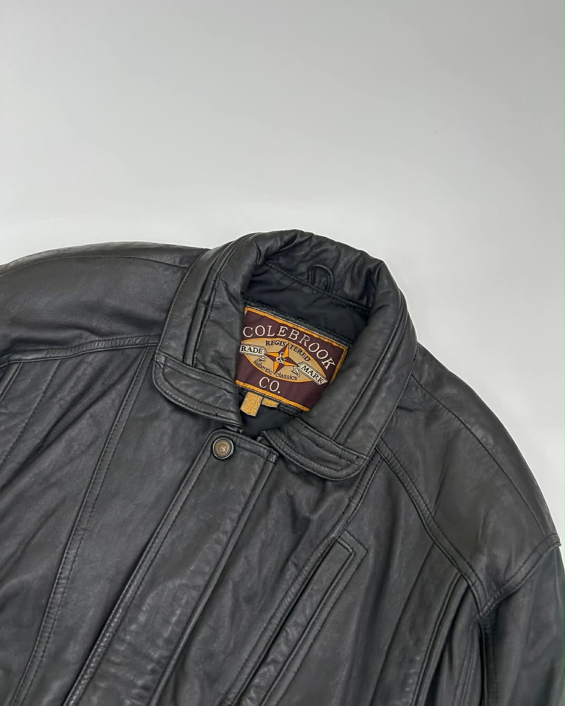 [M] 빈티지 가죽 콜브룩 블루종 자켓 상품이미지3