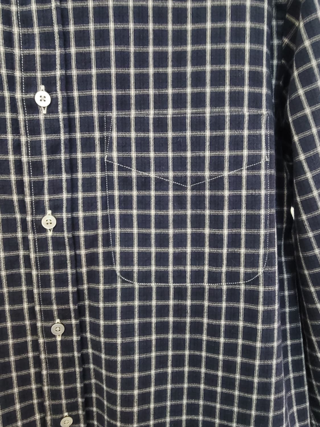 토마스모어 윈도우 체크 셔츠 블라우스 네이비 남녀공용 M사이즈 상품이미지6