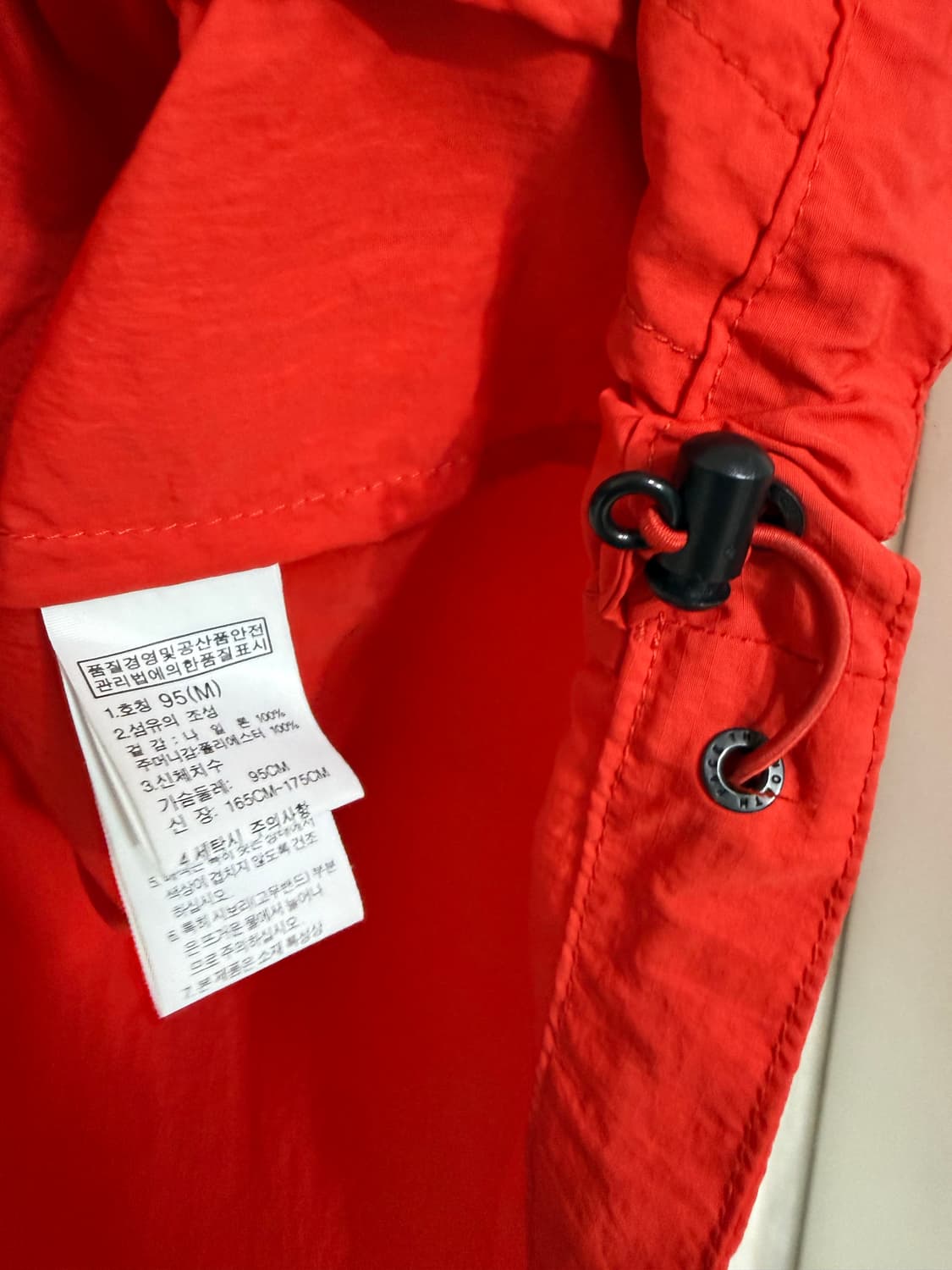 남성 95 M / 노스페이스 경량 바람막이 자켓 레드 상품이미지5