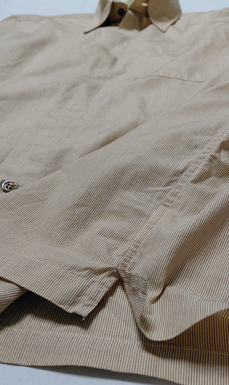 Hiroko Koshino - 스트라이프 코튼 반팔 셔츠 (L) 상품이미지9