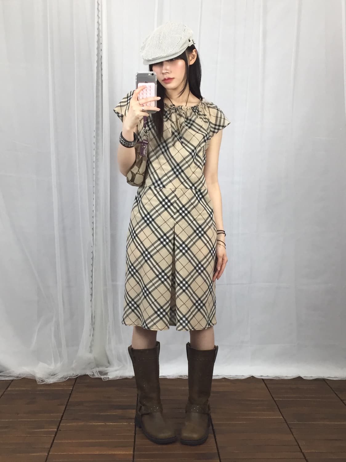 Burberry Blue Label Check Wool Dress 상품이미지1
