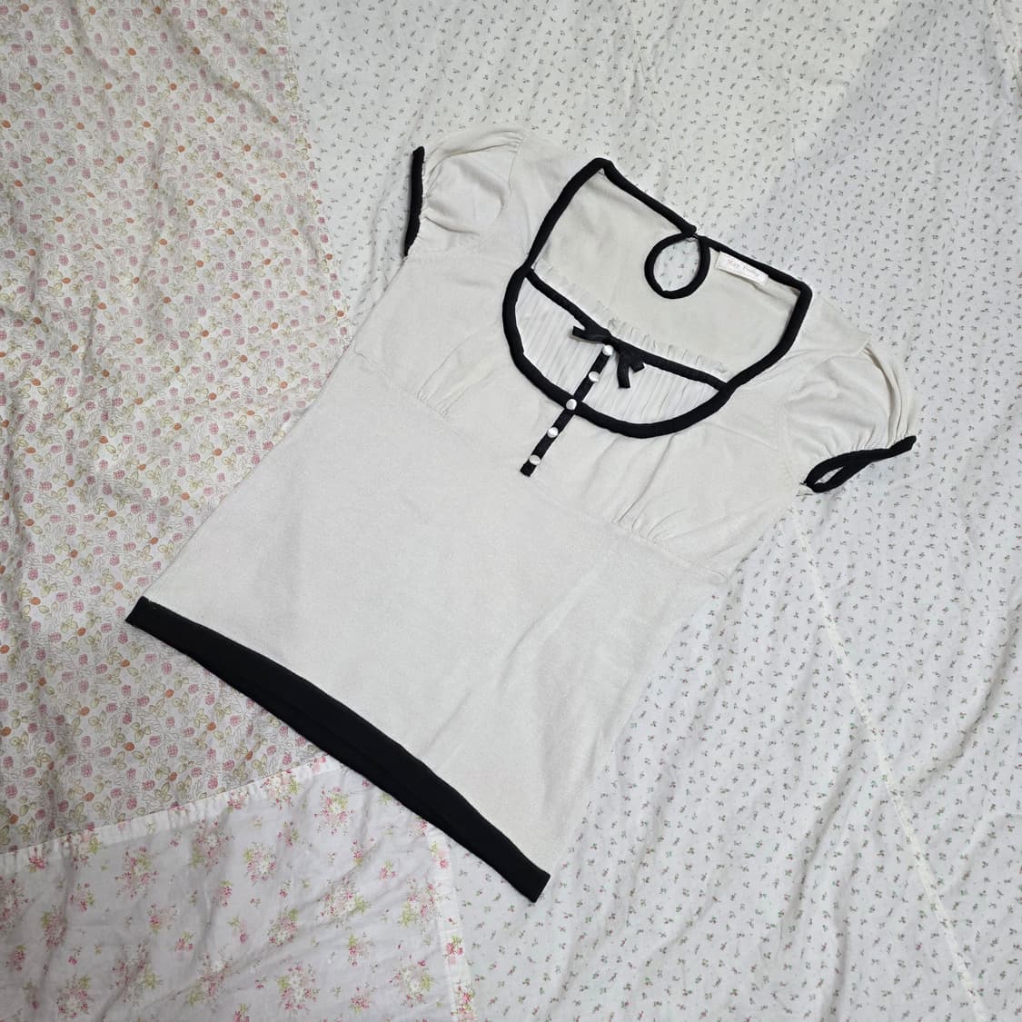 빈티지  화이트 리본 로걀 리즈리사 히메갸루 일브 상품이미지2