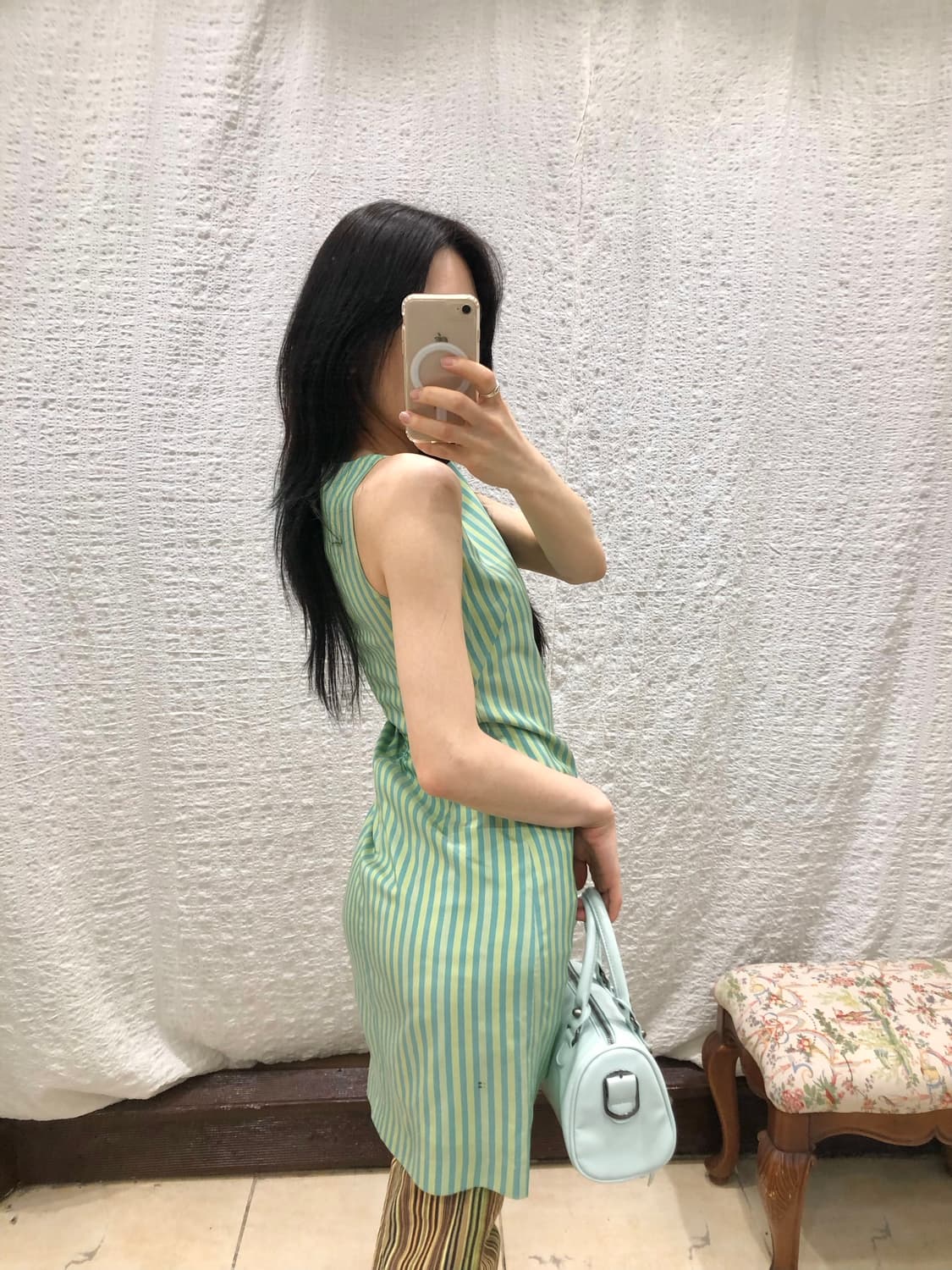 Mint green stripe ops 상품이미지3