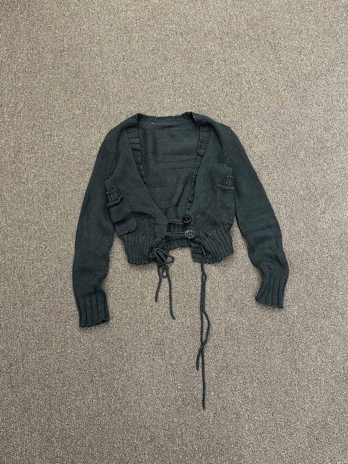 OS)Chloe vintage 여성 블랙 크롭 가디건 상품이미지3