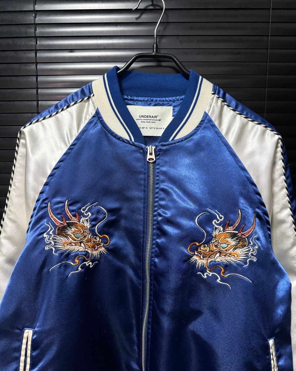 언더에어 블루 파랑 일본 재팬 용 드래곤 스카쟌 스카잔 점퍼 블루종 봄버 상품이미지3