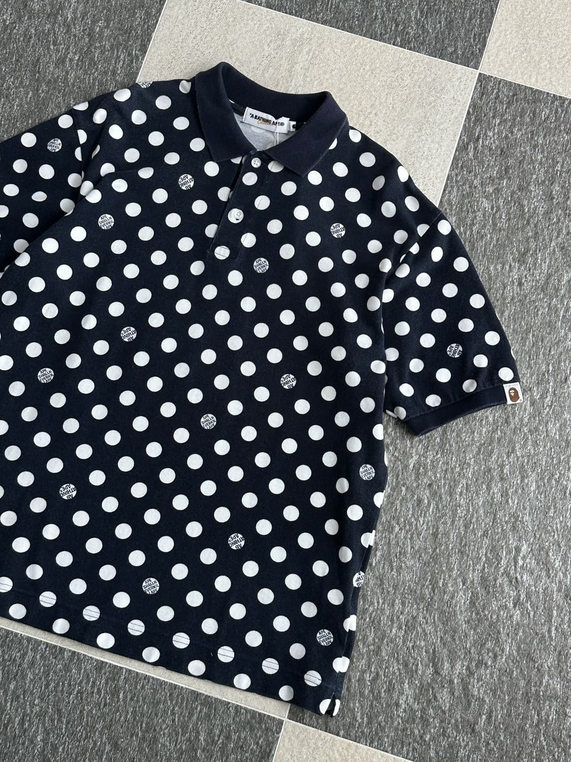 베이프 네이비 도트 카라티셔츠  상품이미지6