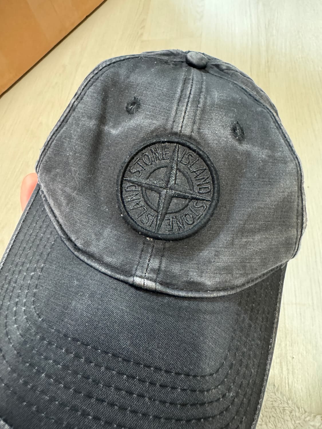 스톤아일랜드 빈티지 워싱 블랙 패치 볼캡 상품이미지3