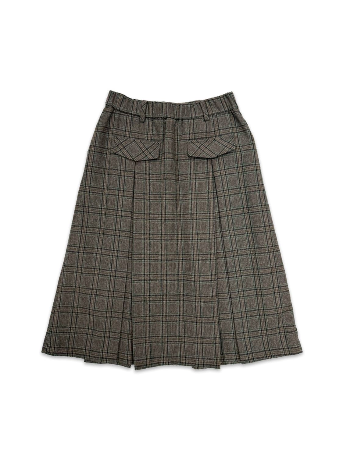 빈티지 Karl Lagerfeld 체크 플리츠 롱 스커트 상품이미지4