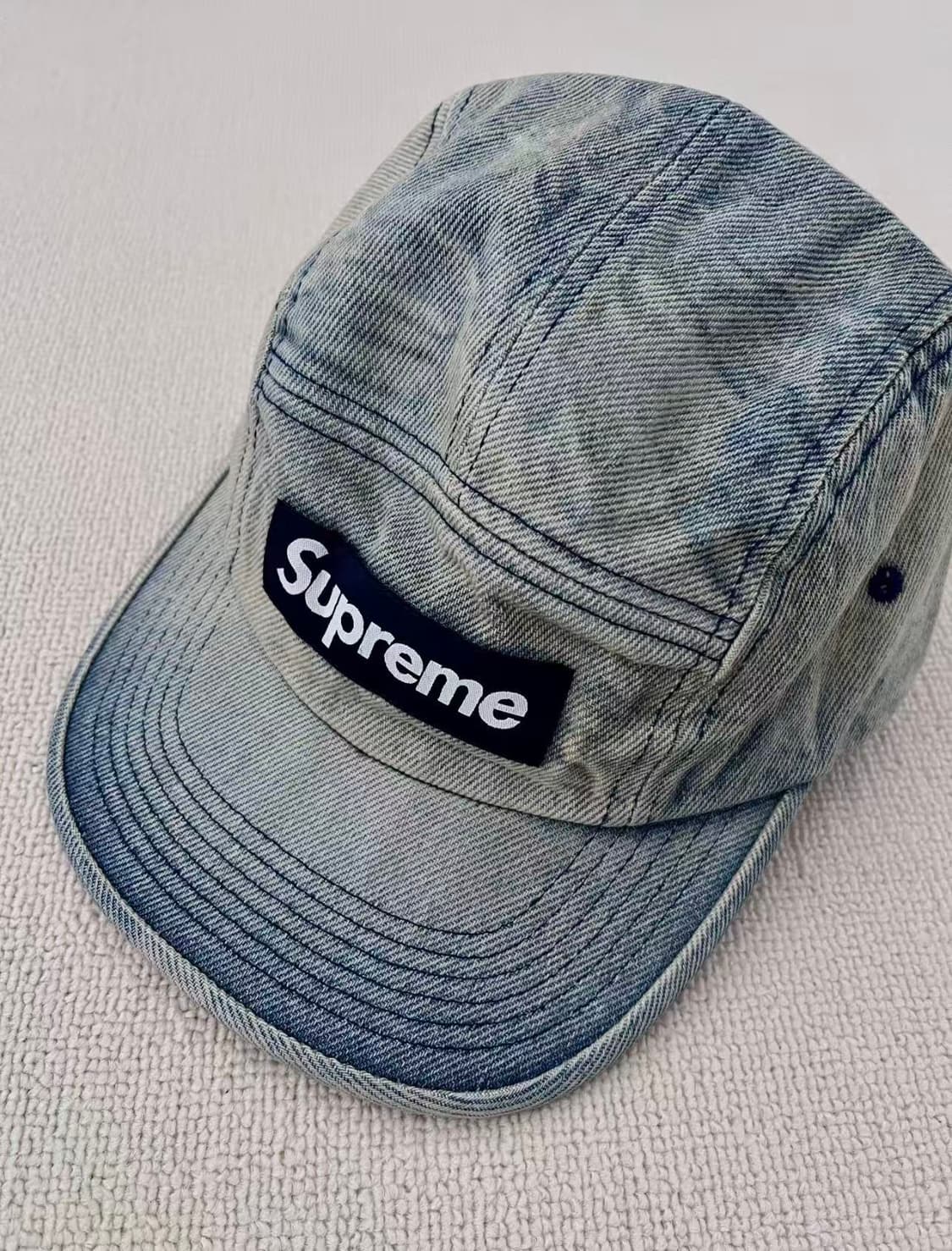 슈프림 워시드 치노 트윌 캠프캡 더티 인디고 - 24SS 상품이미지1