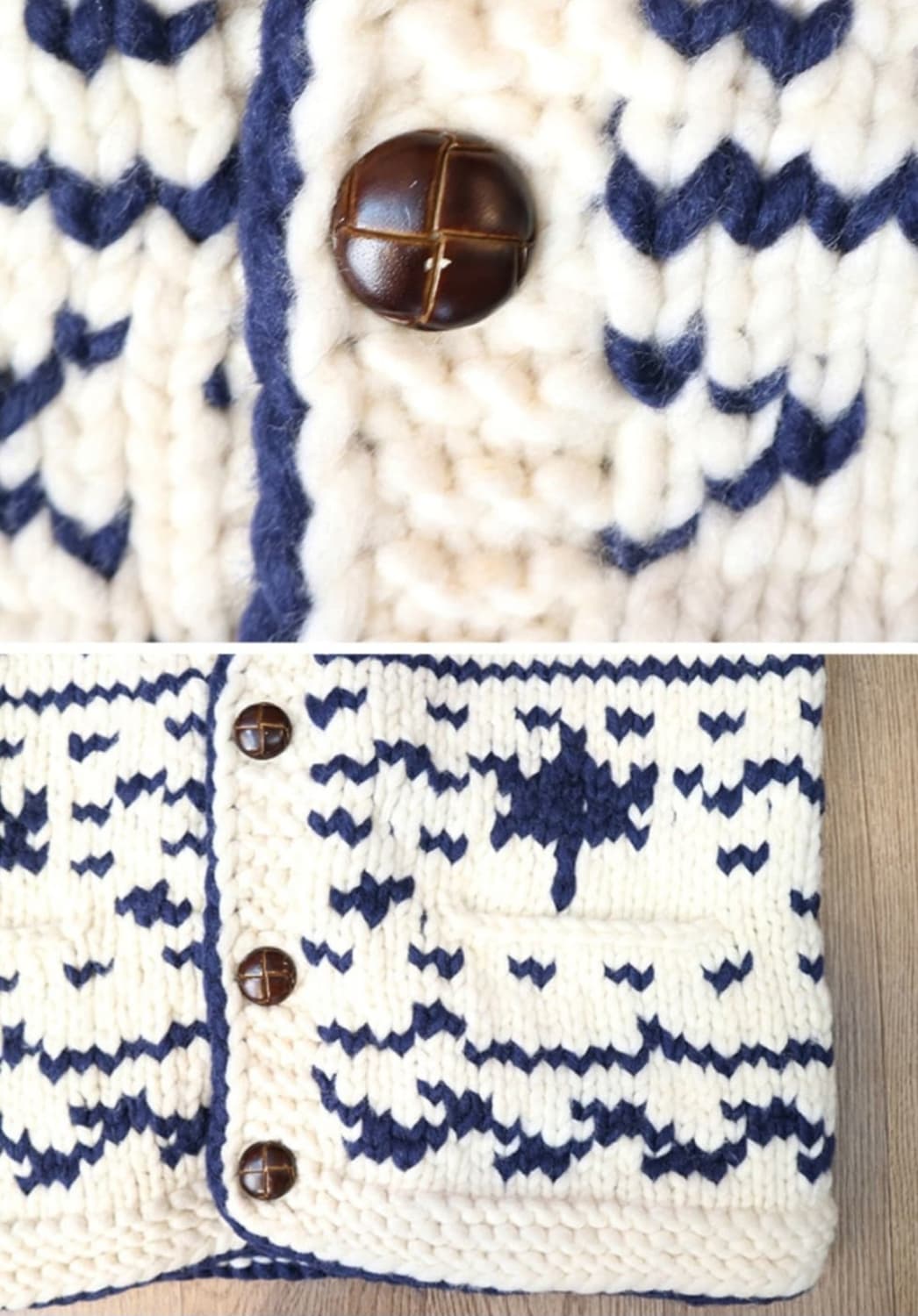 캐나다 핸드메이드 양모 인디언 코위찬 스웨터 cowichan 상품이미지5