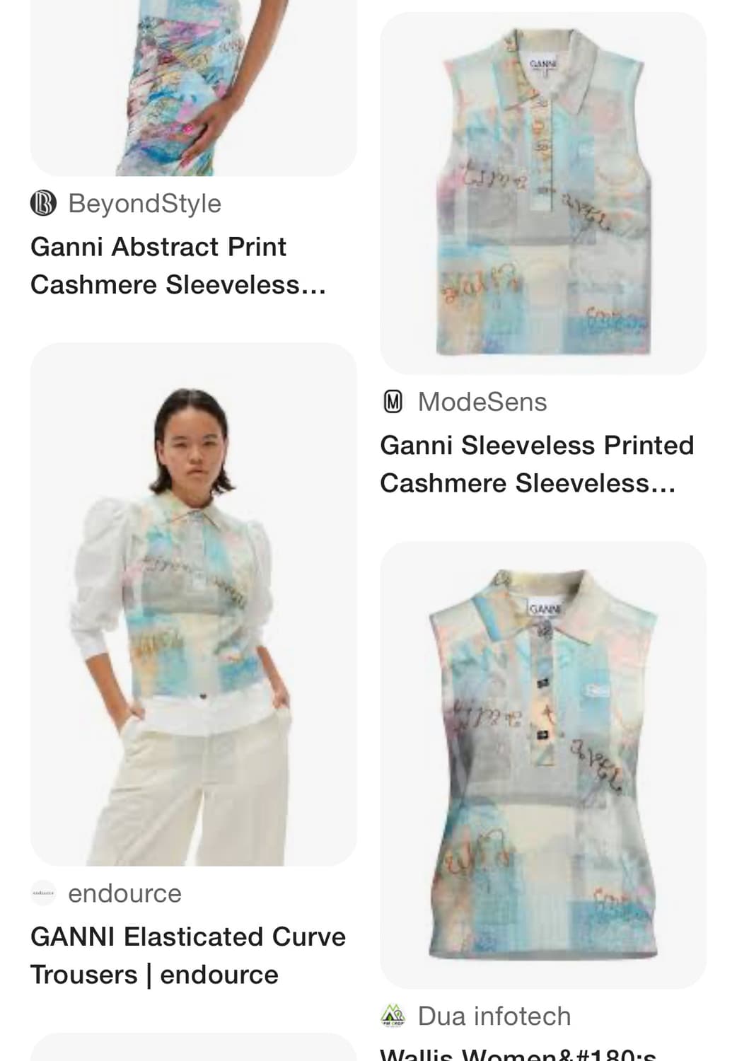 Printed cashmere sleeveless polo egreet 상품이미지1