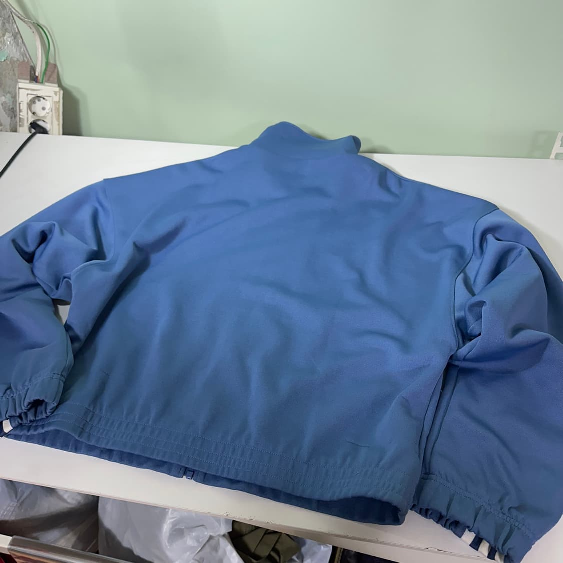 우먼L 아디다스 오리지날 스카이블루 오버핏 불꽃로고 트랙탑 상품이미지6