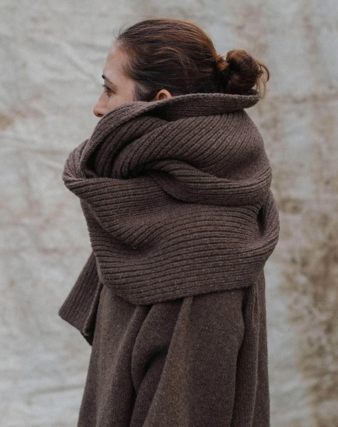 Baserange Mea 울 스카프 브라운  상품이미지1