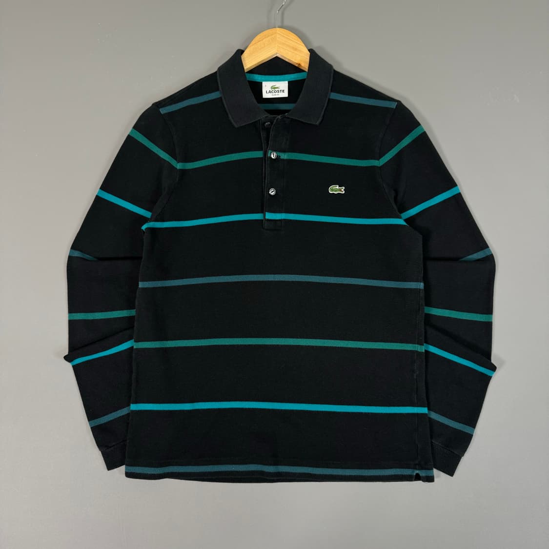 라코스테 스트라이프 긴팔 카라티 블랙 3 [070904 상품이미지3