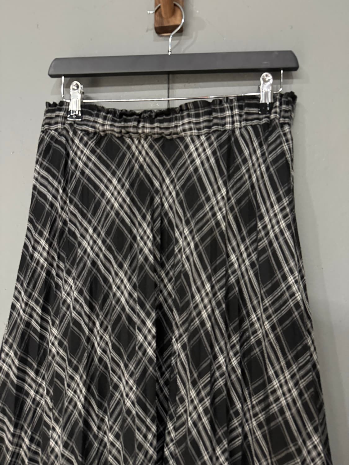 check pattern pleats detail long sk 상품이미지6