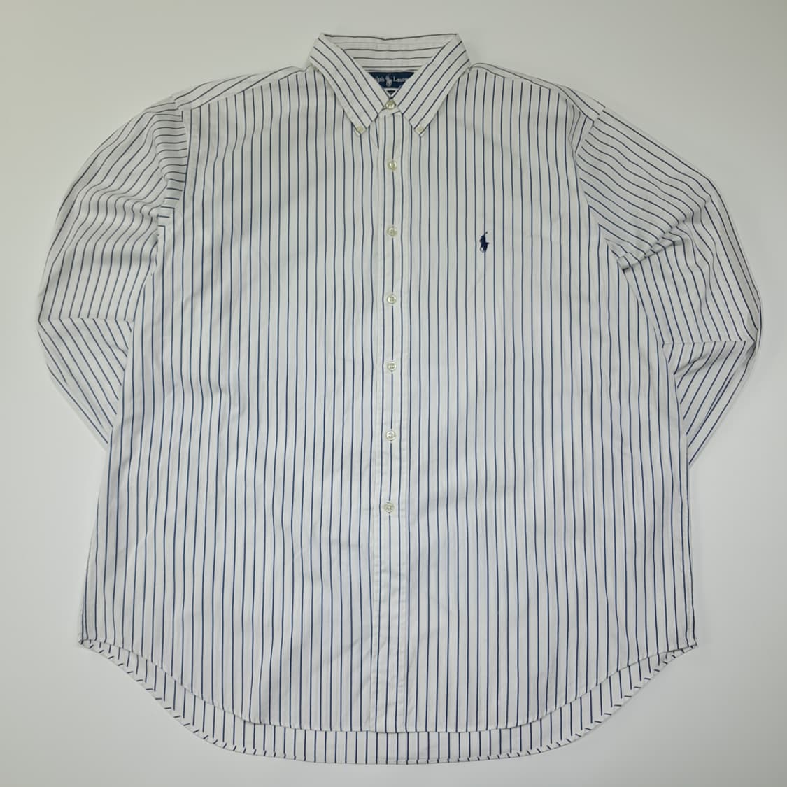 CL852 2XL 폴로 90s 홍콩판 네이비 스트라이프 셔츠 남방 상품이미지1