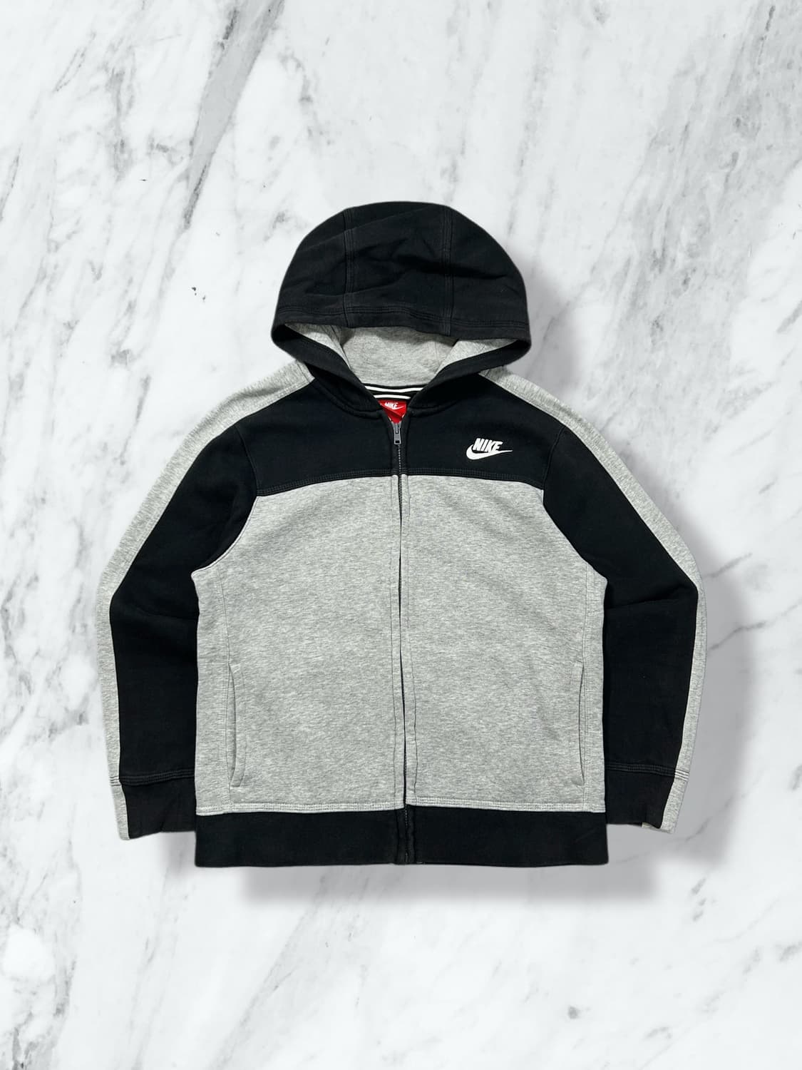 나이키 그레이 배색 기모 후드집업 M 상품이미지1