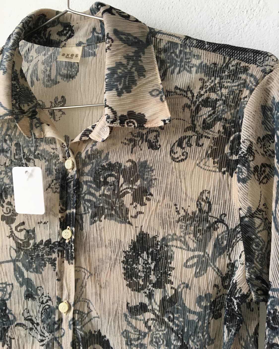 Axes femme pattern pleats shirt 상품이미지4