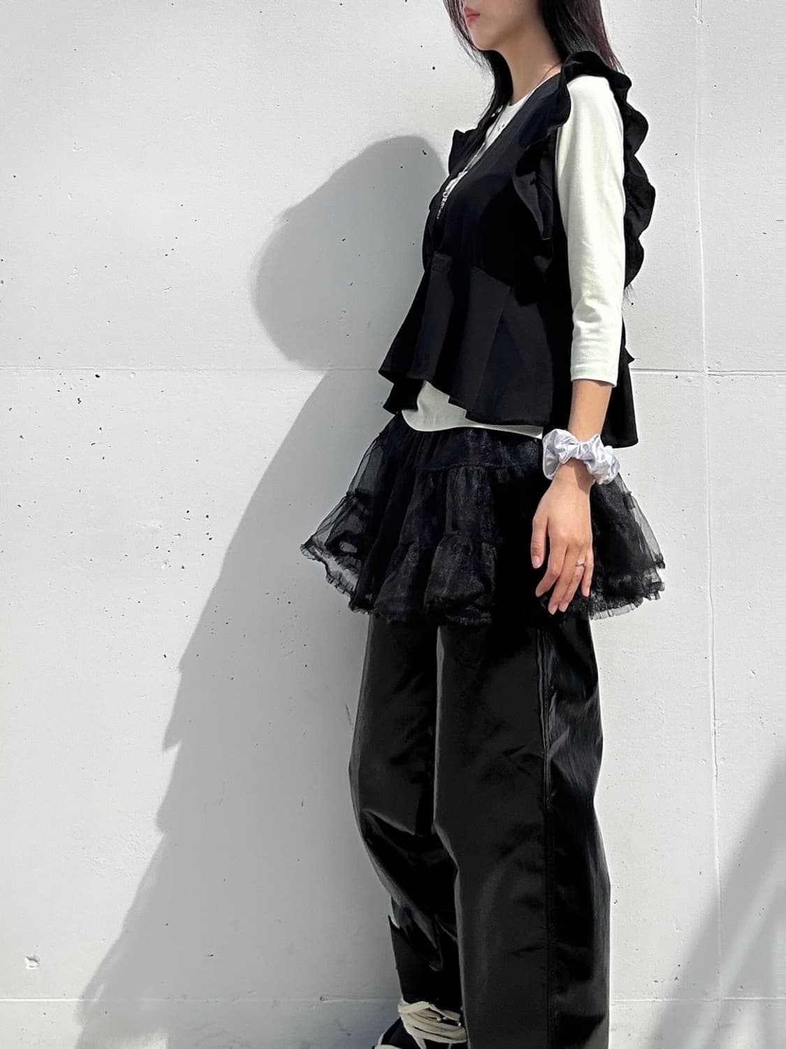 frill layered bustier / black 상품이미지4