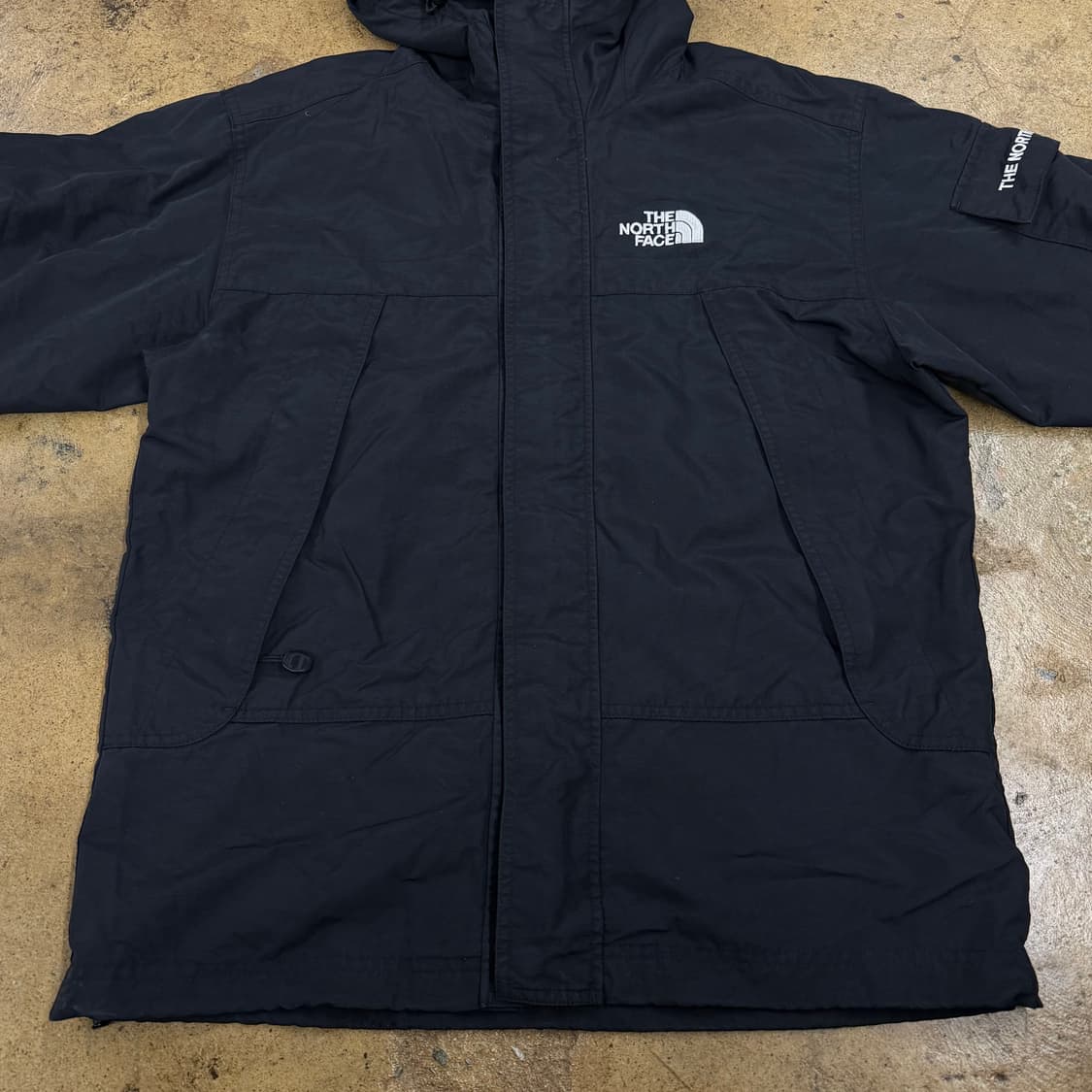 [정품/XS] 노스페이스 블랙 후드 바람막이 자켓 b14 상품이미지3