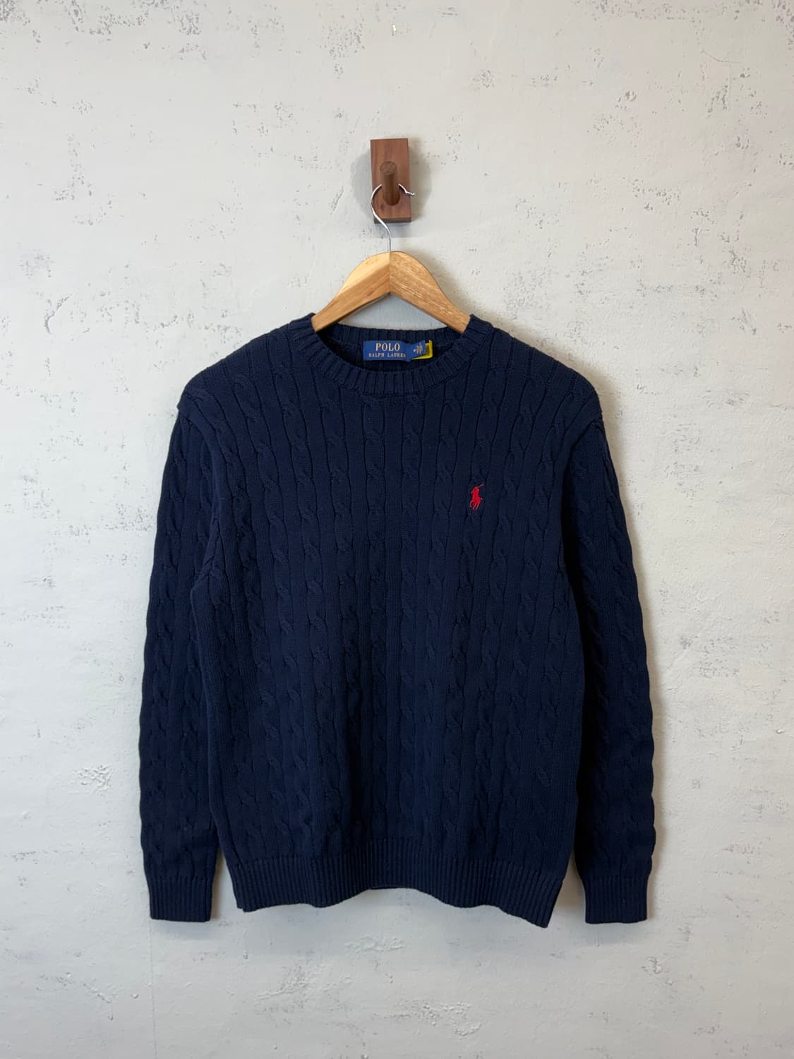 폴로랄프로렌 큐알라벨 네이비 케이블 니트 상품이미지1