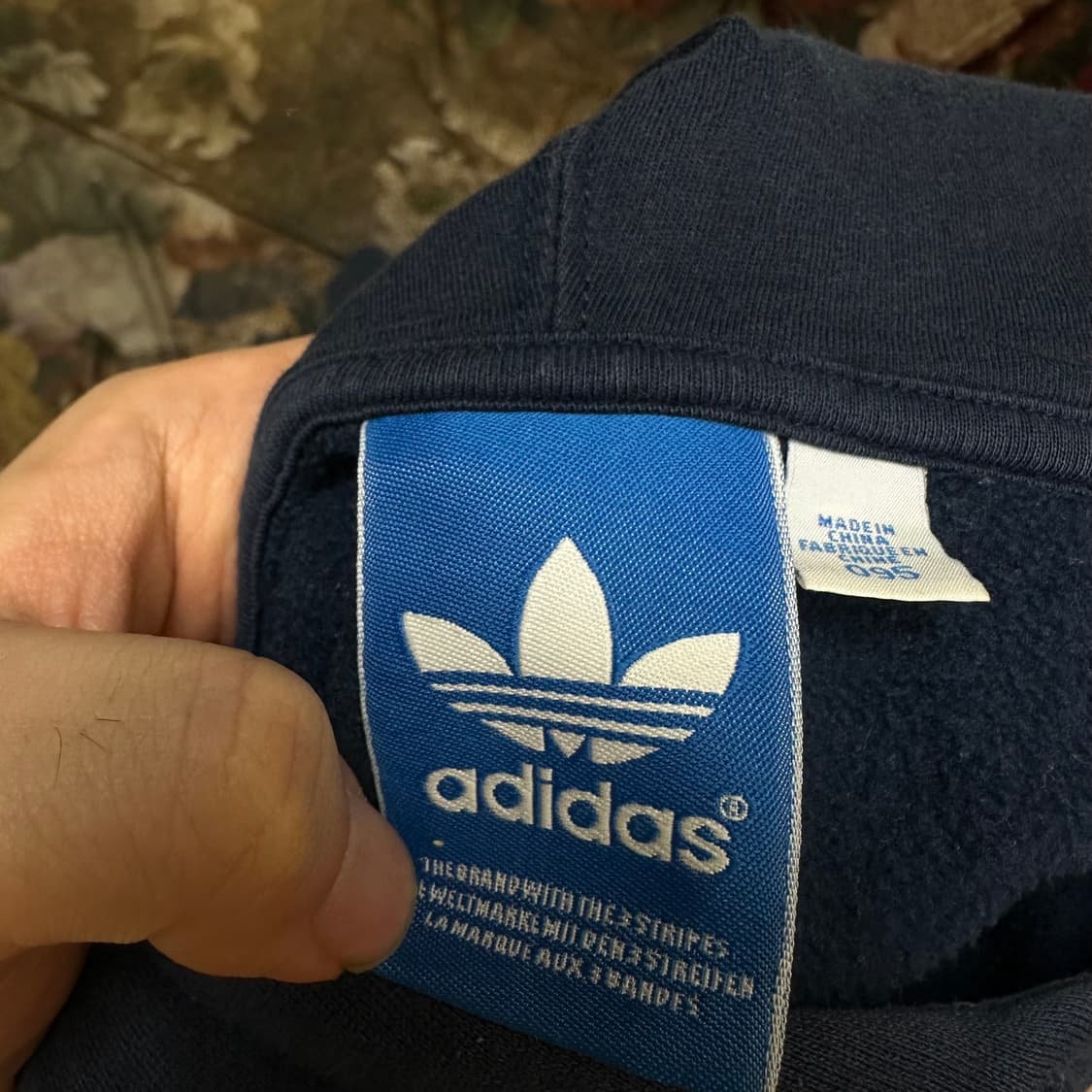 아디다스 빈티지 빅로고 네이비트레포일후드티 95  상품이미지3