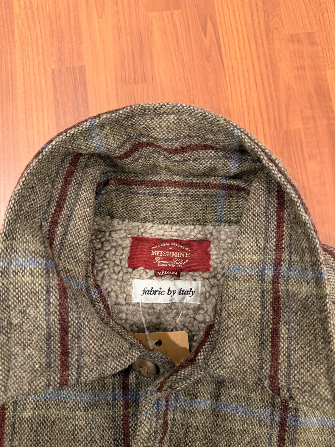 Vtg 빈티지 쉐르파 울 체크 셔츠 (Fabric by Italy) 상품이미지9