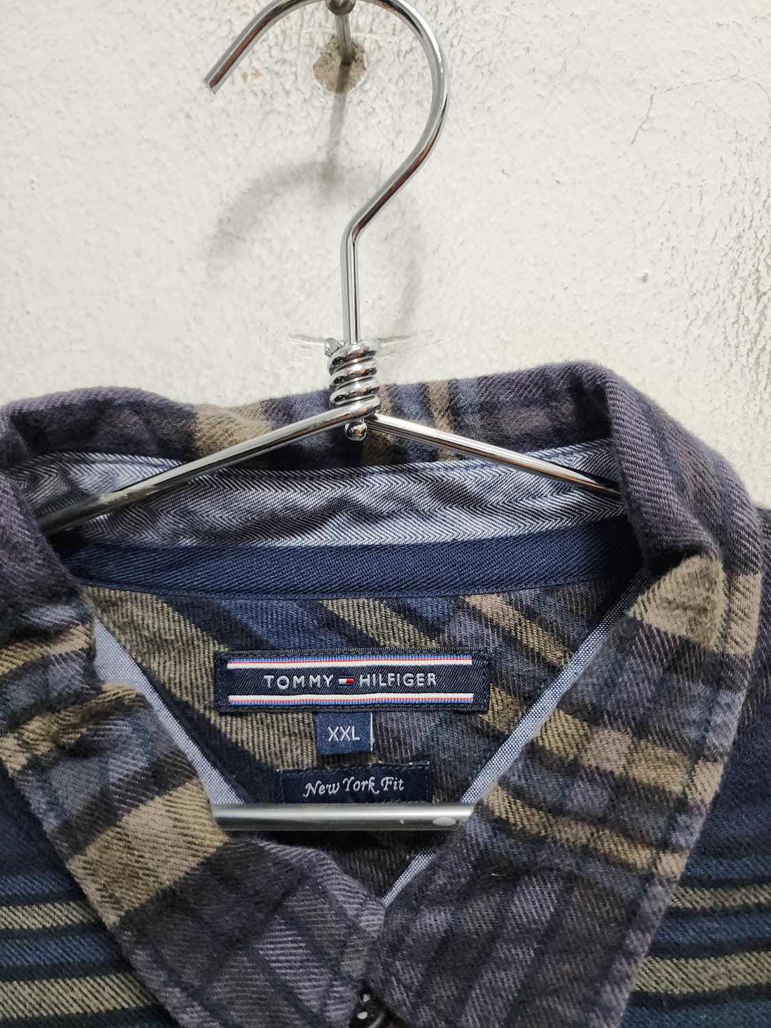 타미힐피거 뉴욕핏 누빔 네이비 체크 자켓 XXL 상품이미지4