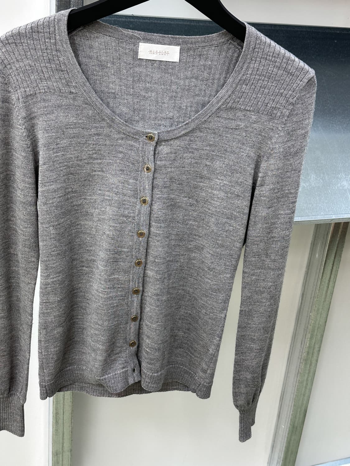 gray ribbed detail cardigan 상품이미지4