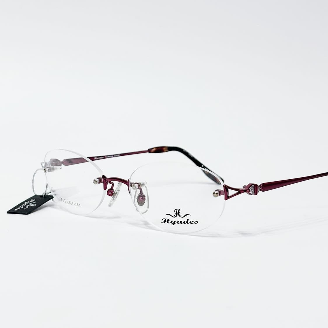 HYADES 버건디 큐빅 무테 데드스탁 빈티지안경 상품이미지1