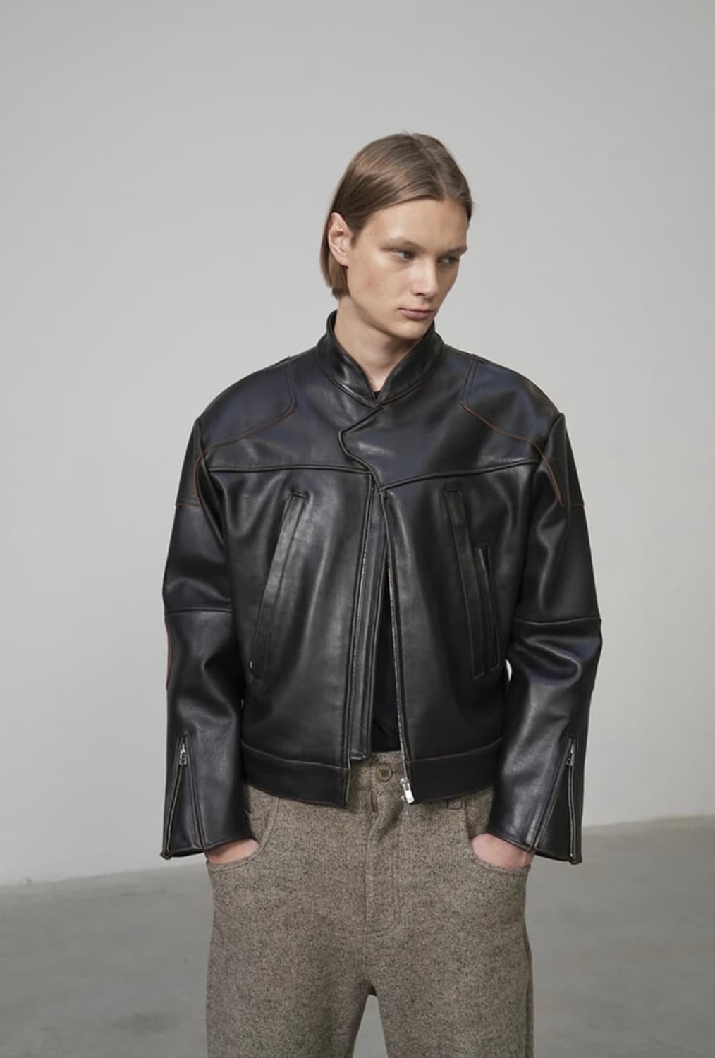 yiyae 모디파이드 바이커 레더 자켓 상품이미지1