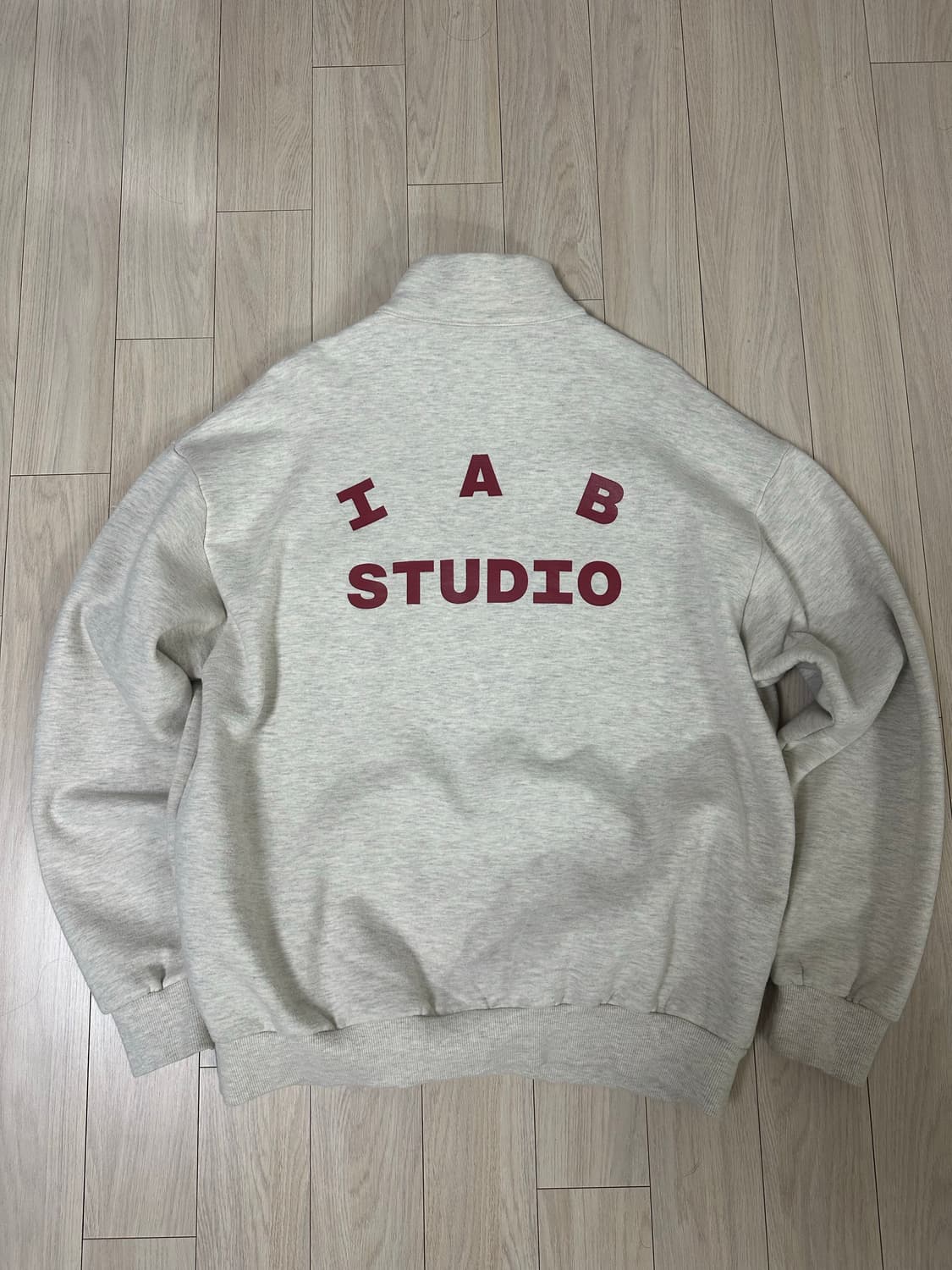 아이앱스튜디오 하프집업 오트밀 버건디 상품이미지2