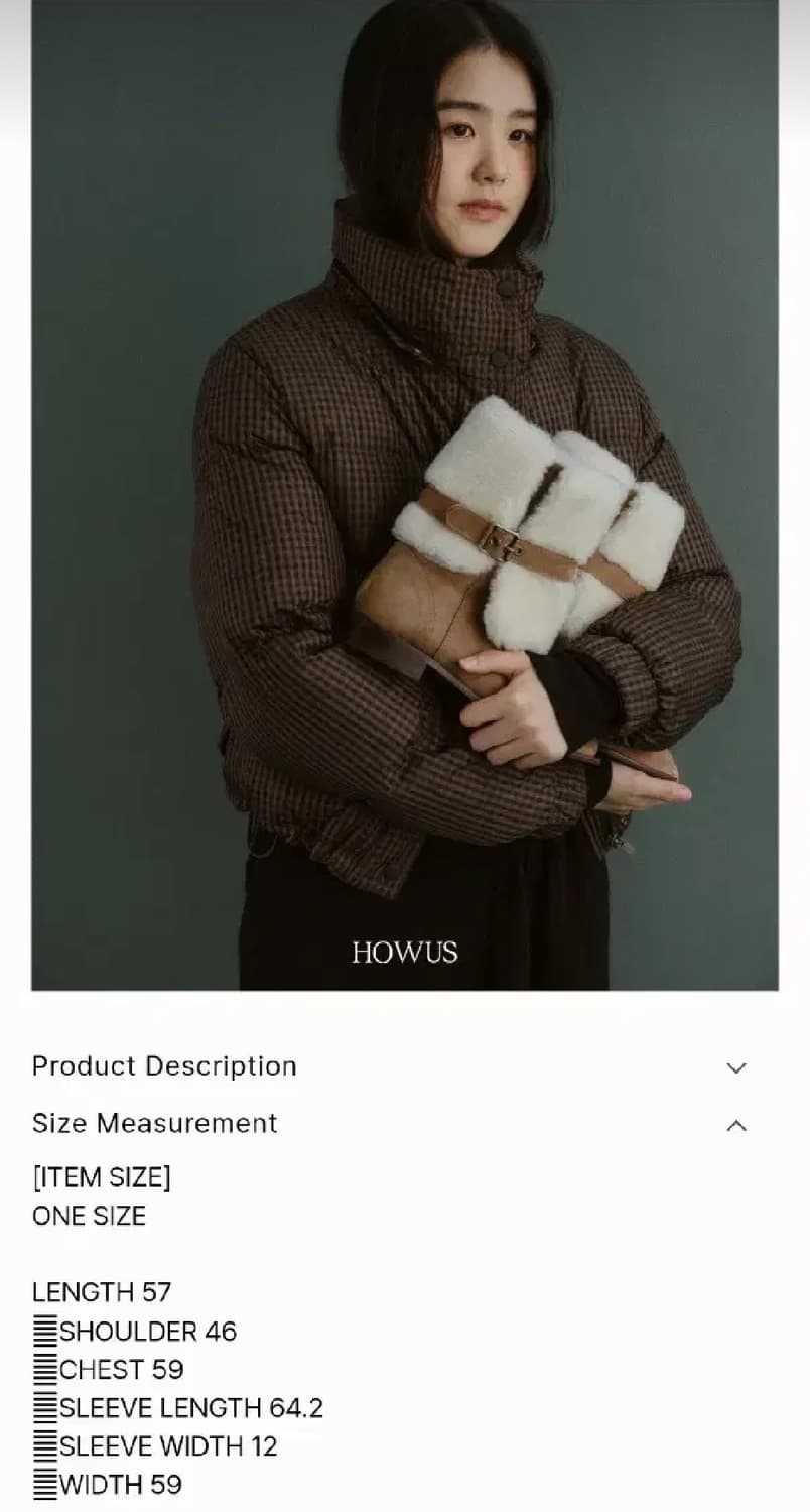 호와스 HOWUS 클래식 덕다운 패딩Brown 상품이미지2