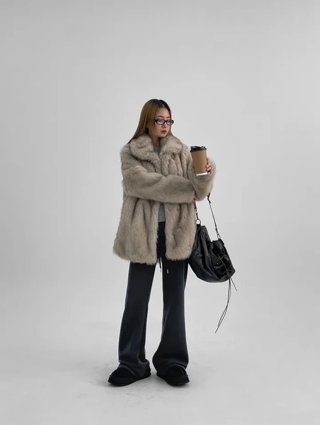 블랙업 레이썬 하프 카라 퍼자켓 상품이미지2