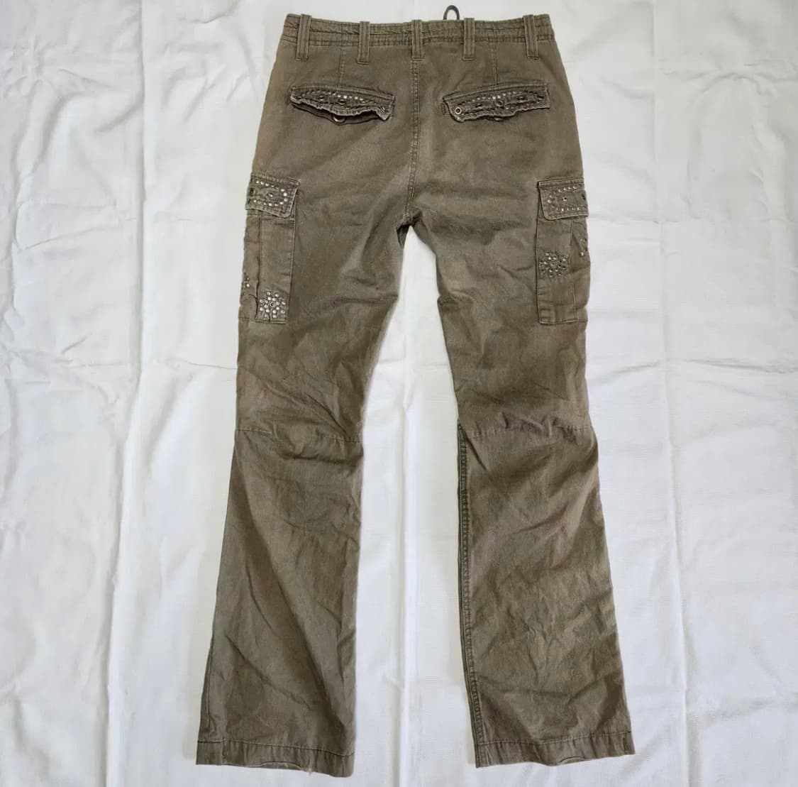 스터드 세미 부츠컷 카고팬츠 상품이미지2