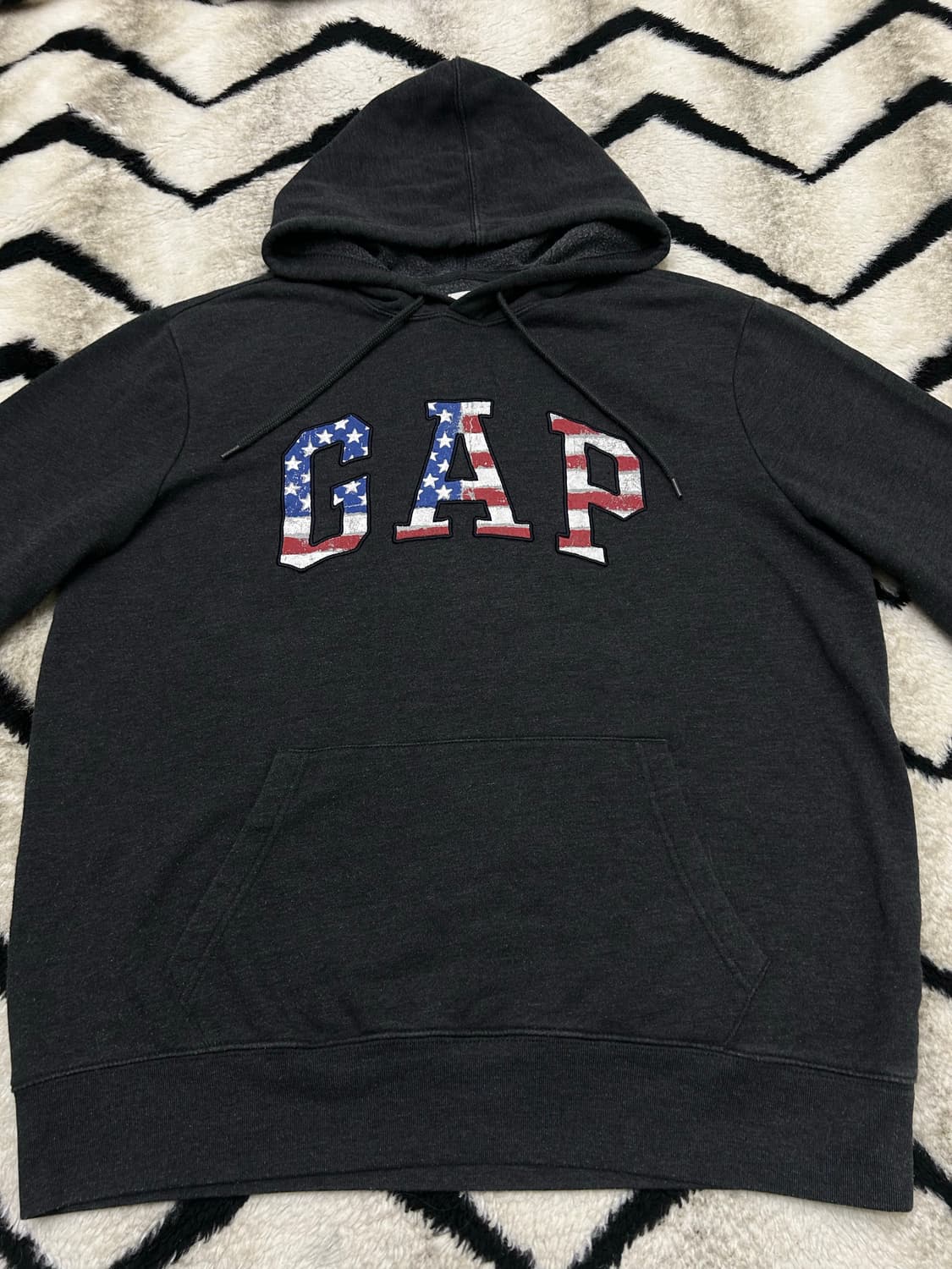 [L]GAP 성조기 후드/챠콜/기모 상품이미지3