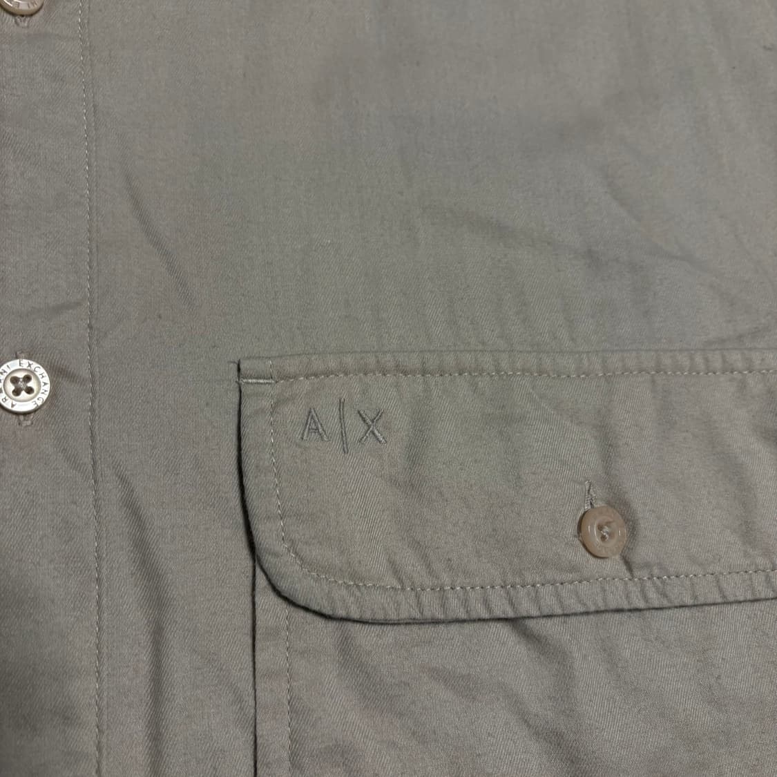 정품 아르마니 익스체인지 빅포켓 베이지 루즈핏 셔츠 상품이미지4