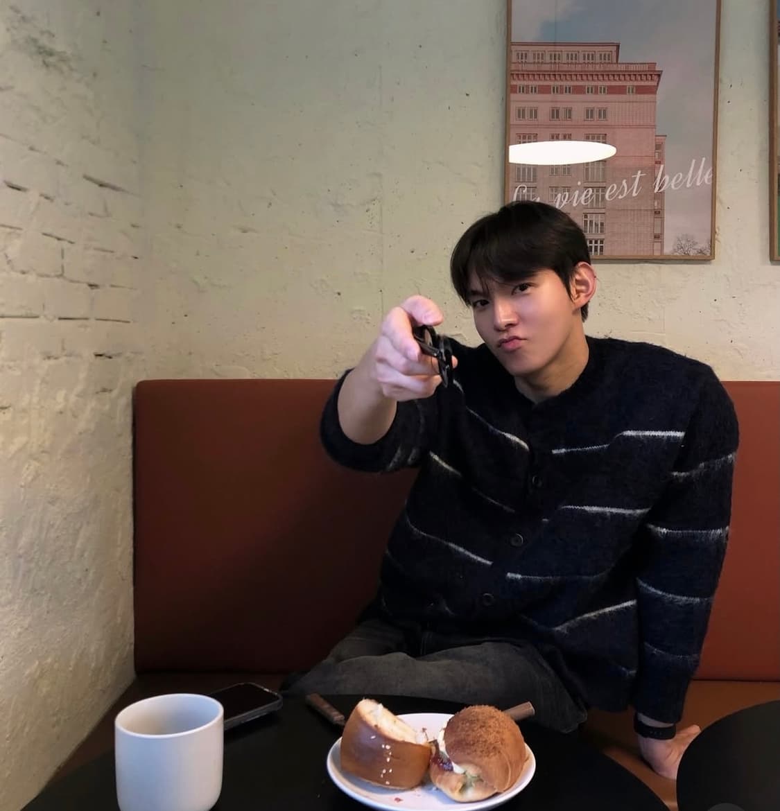 [5size] 벨리에 브러쉬드 탐 가디건 -네이비 스트라이프 xl 상품이미지2