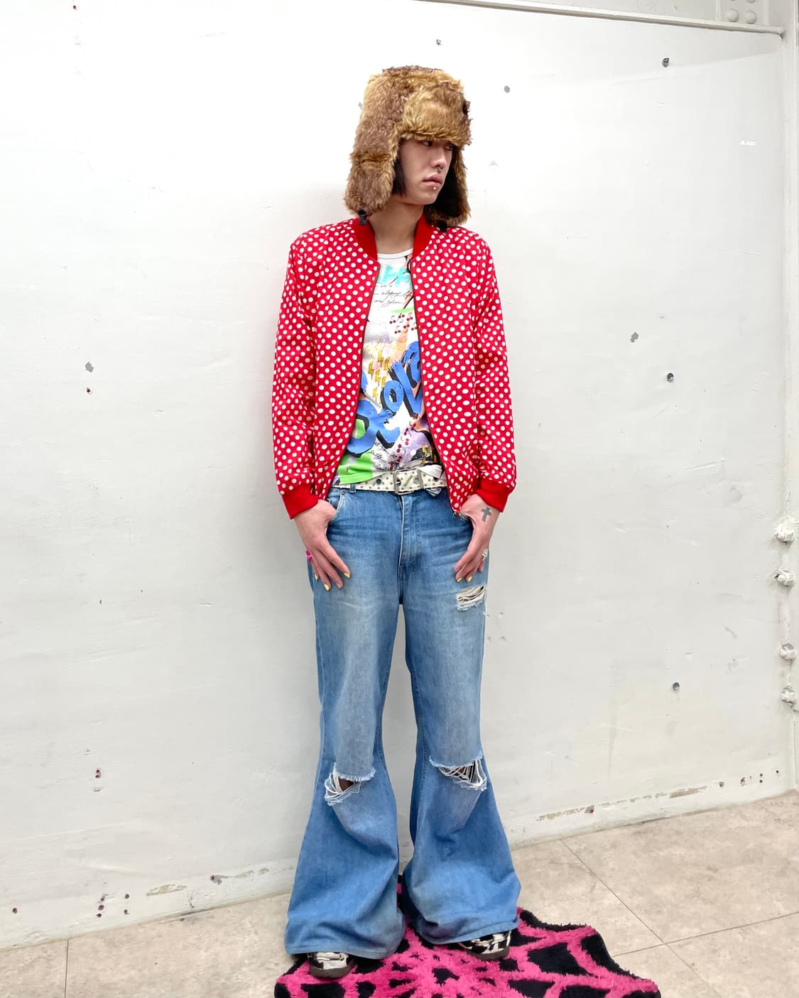 white dot red jumper 상품이미지6