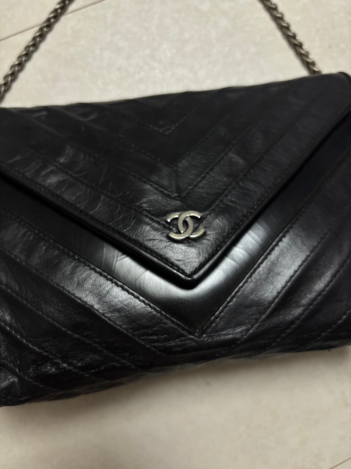 샤넬 빈티지 쉐브론 블랙 체인백 상품이미지2
