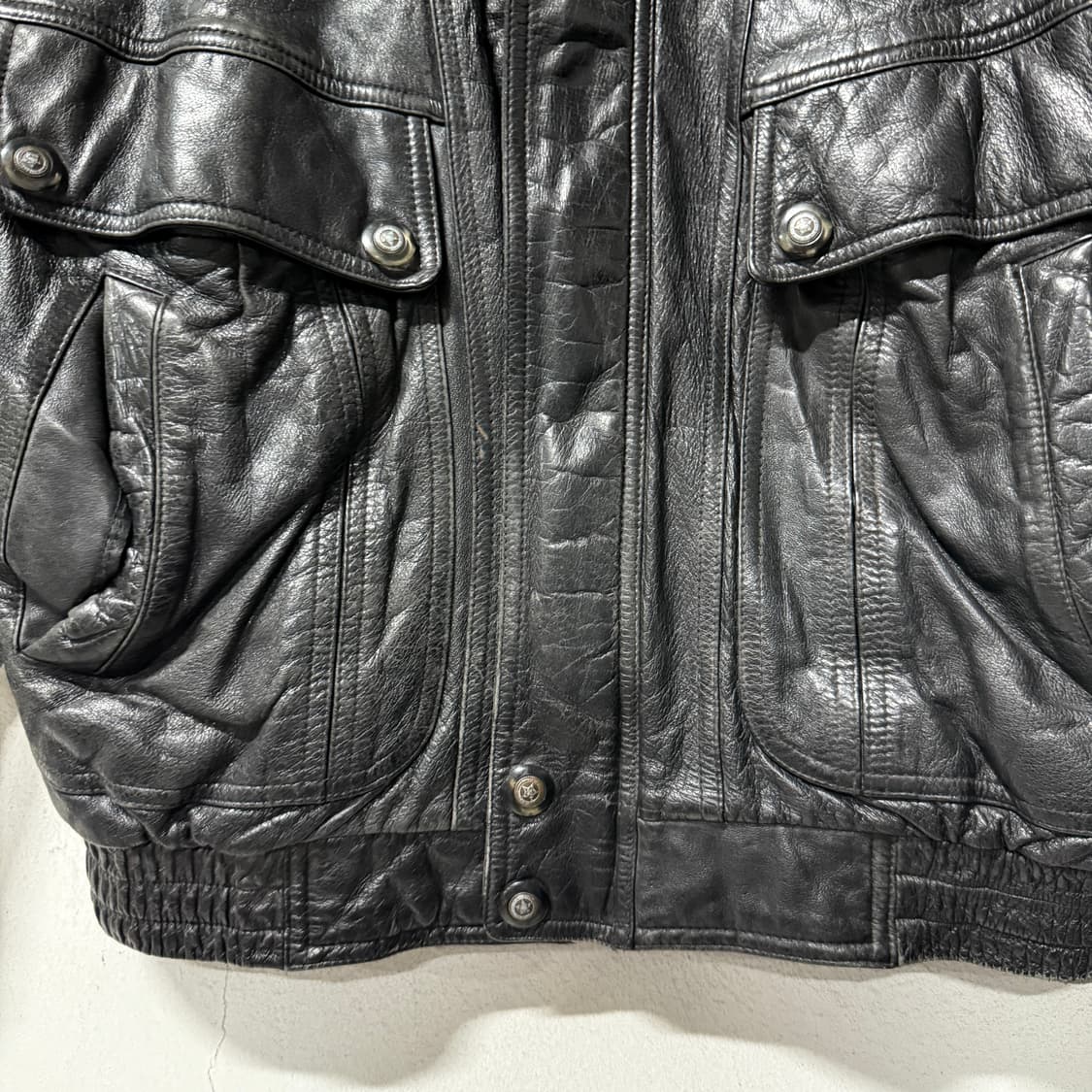 VTG 빈티지 100% 소가죽 리얼레더 싱글 블루종 자켓 상품이미지5