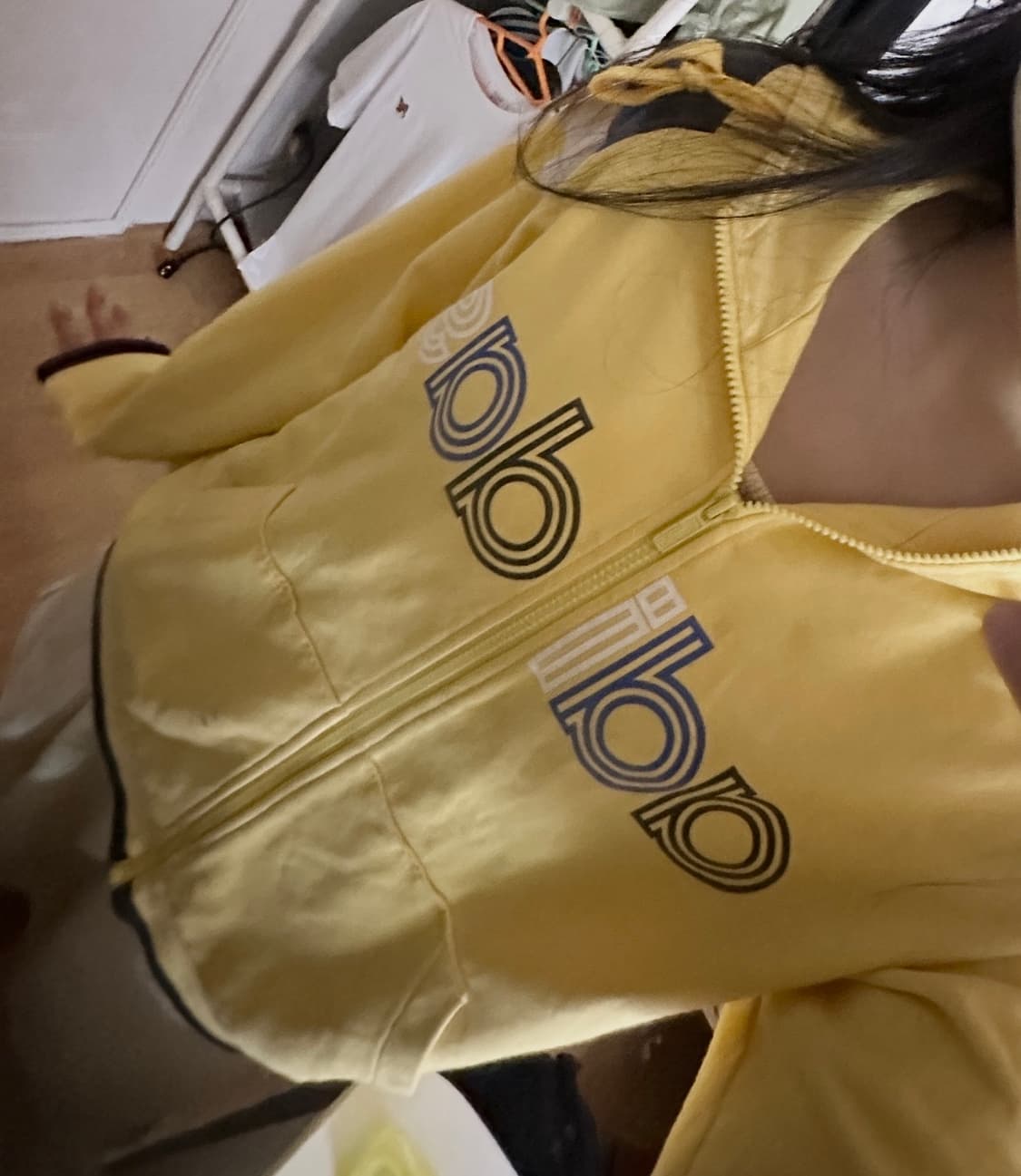 아디다스 빈티지 후드 옐로우 개나리 연노랑색 상품이미지1