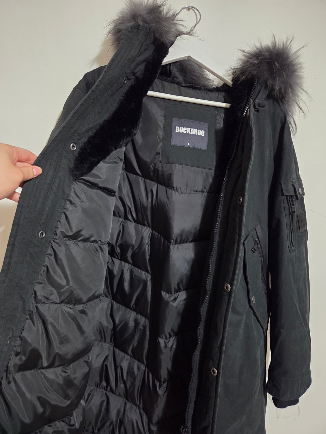 BUCKAROO 남성 롱패딩 L 블랙 상품이미지3