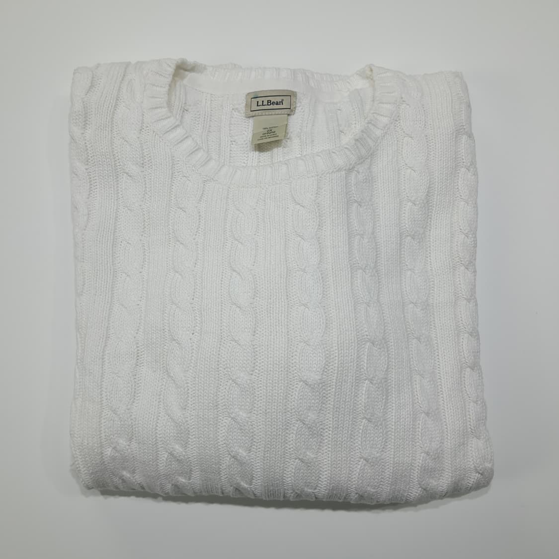 CL203 2XL 엘엘빈 코튼 피셔맨 케이블 화이트 니트 스웨터 상품이미지7