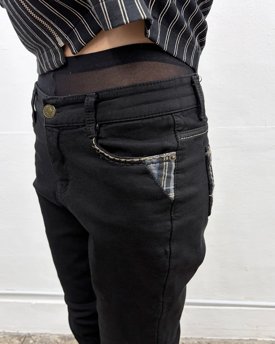 빈티지 플레이드 포켓 슬림 팬츠 상품이미지5