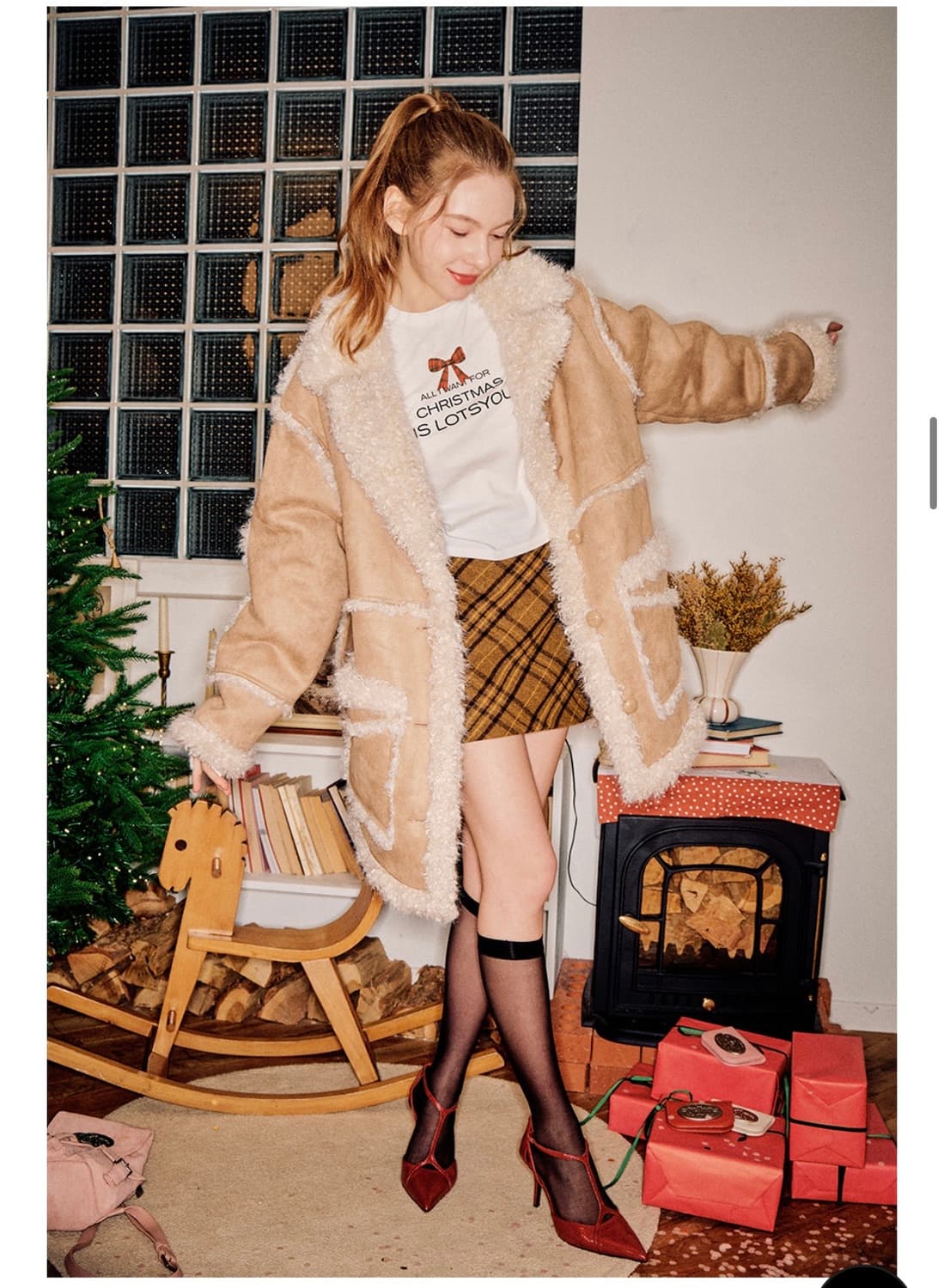 라츠유 카멜 무스탕(전참시 김아영 착용) 상품이미지1