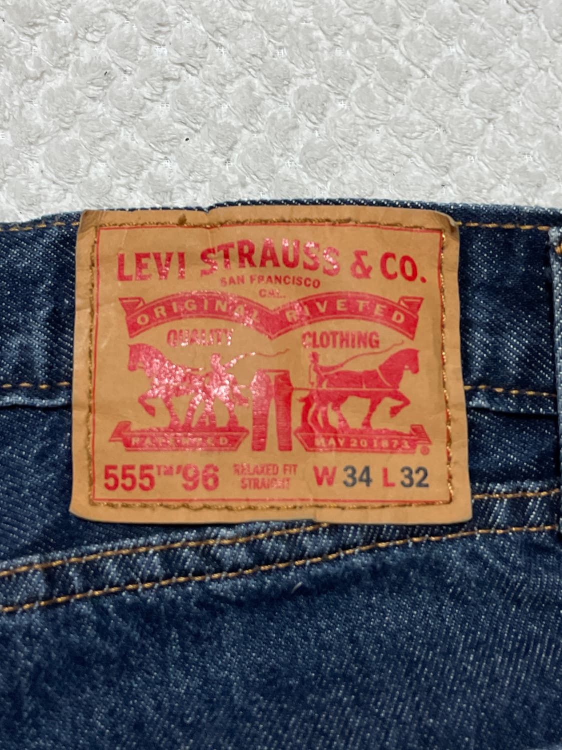 [34X32] 리바이스 555 96 릴랙스 스트레이트 핏 데님 팬츠 상품이미지7