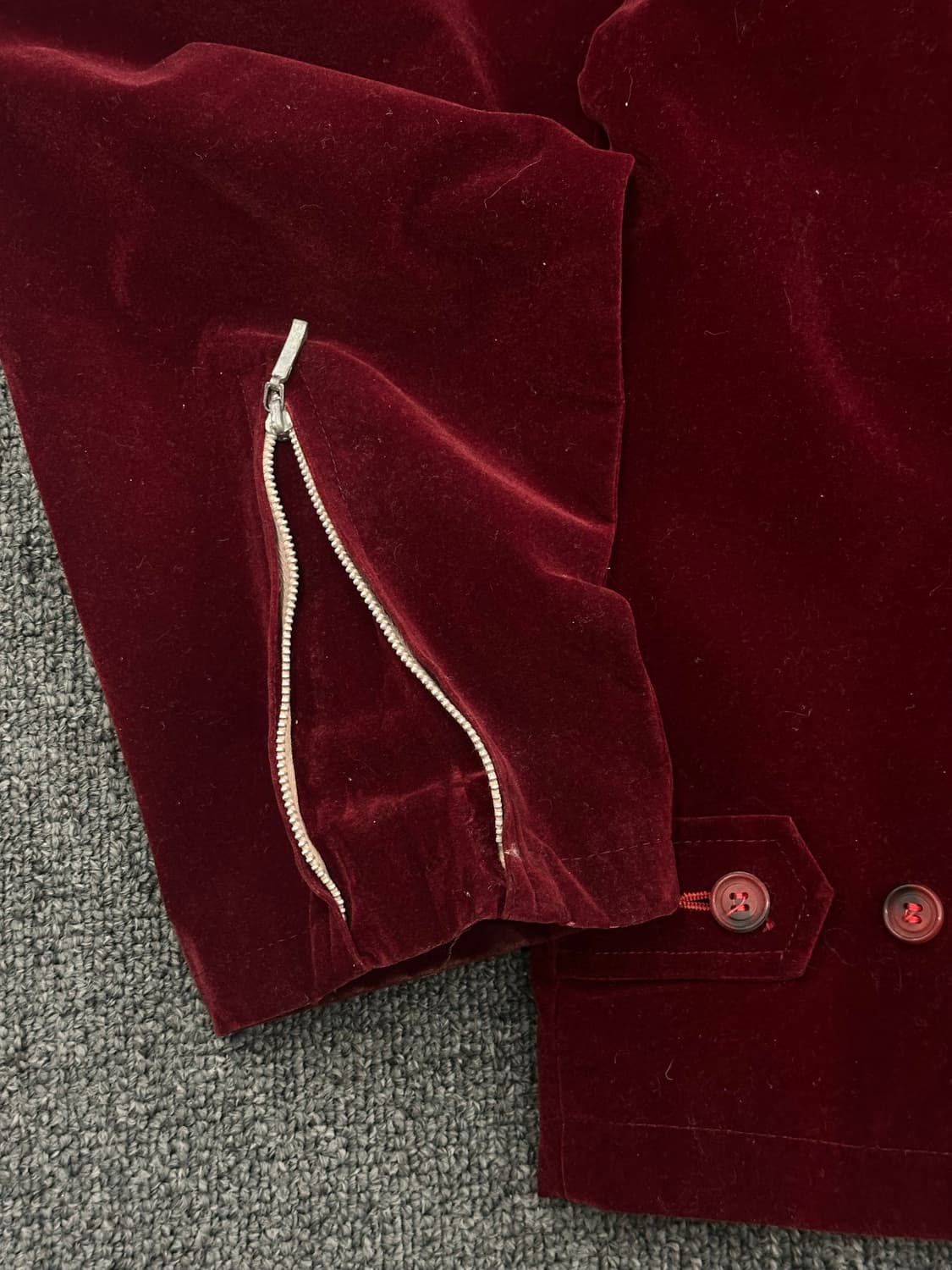 M)토레 빈티지 버건디 나일론 벨벳 자켓 상품이미지4
