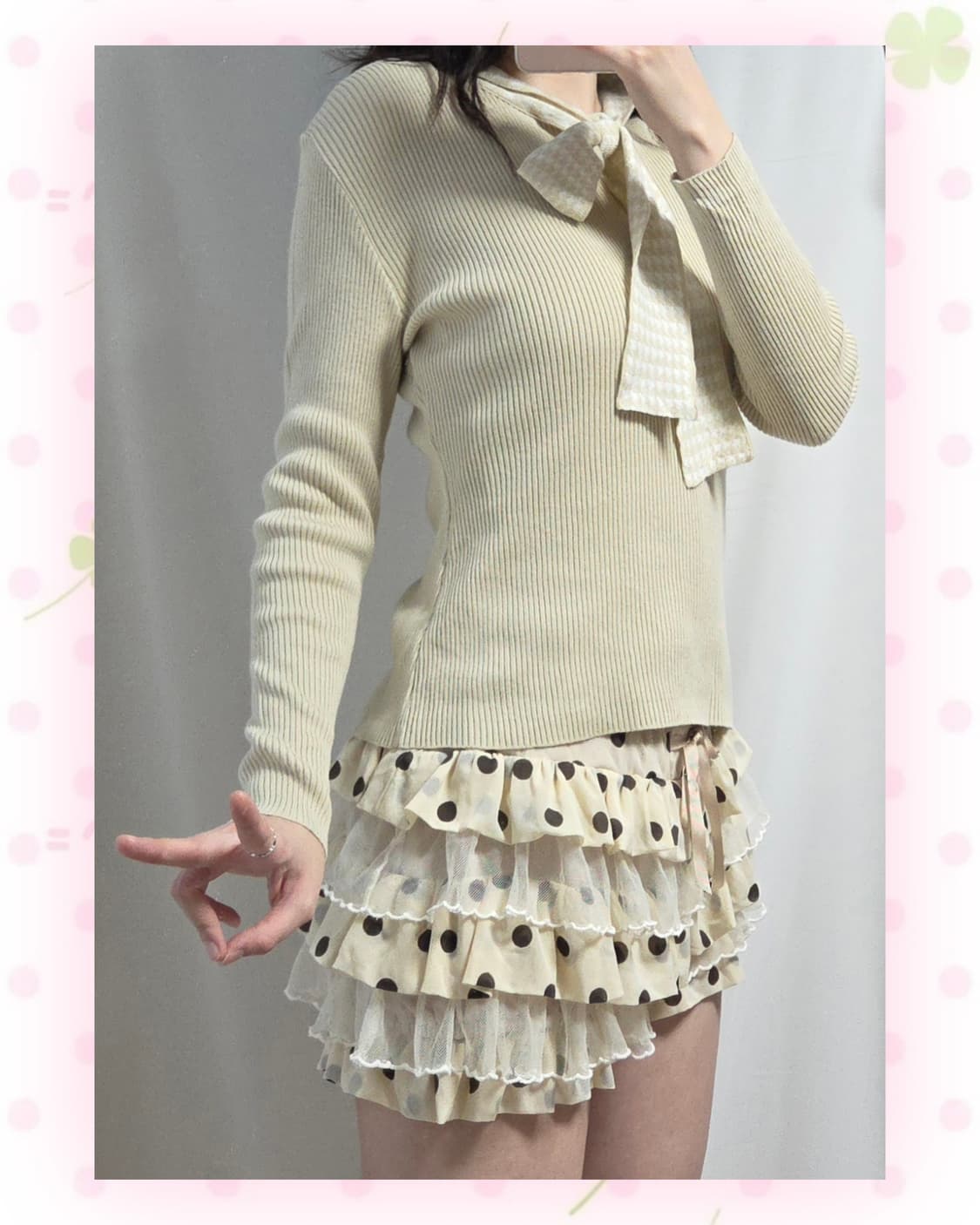 WHITE ITARIYARD 아이보리 타이 롱슬리브 티 상품이미지2