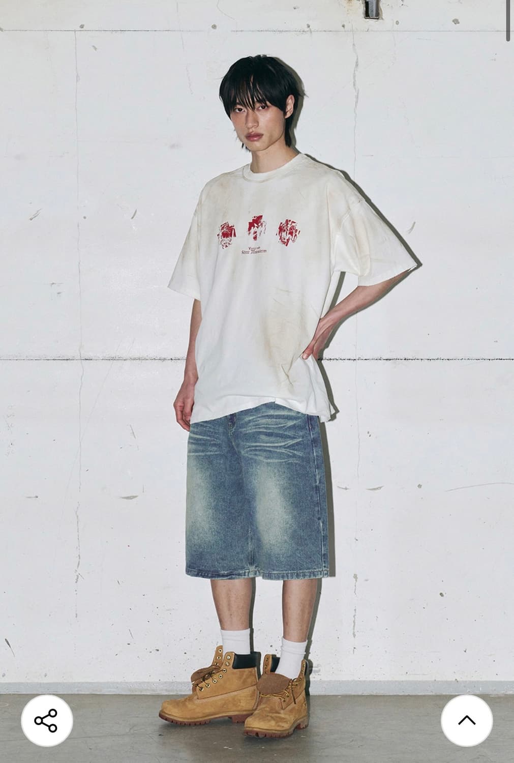 [택 제거 새상품] 어널러코드 페이드 버뮤다 데님 팬츠 (미디엄 블루,  상품이미지2